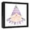 Easter Gnome Banner 12" x 12" Black Floating Framed Canvas